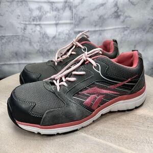 Reebok Anomar Work Safety Womens Gray Pink Leather Upper Athletic Shoes Size 7.5